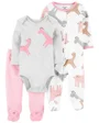 Carter's Set 3 piese Girafa - pijama, body si pantaloni foto