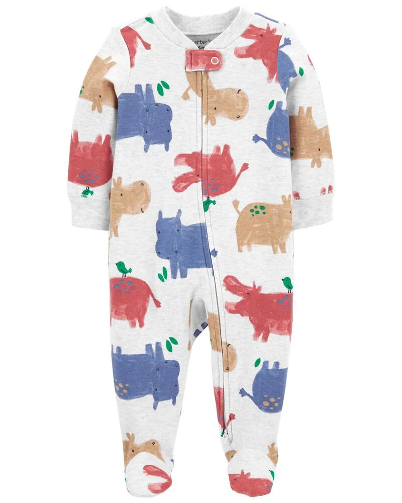 Carter's Pijama cu fermoar reversibil Hipopotam foto