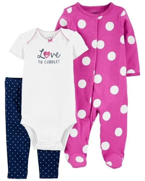 Carter's Set 3 piese Pantaloni, body si pijama Buline foto