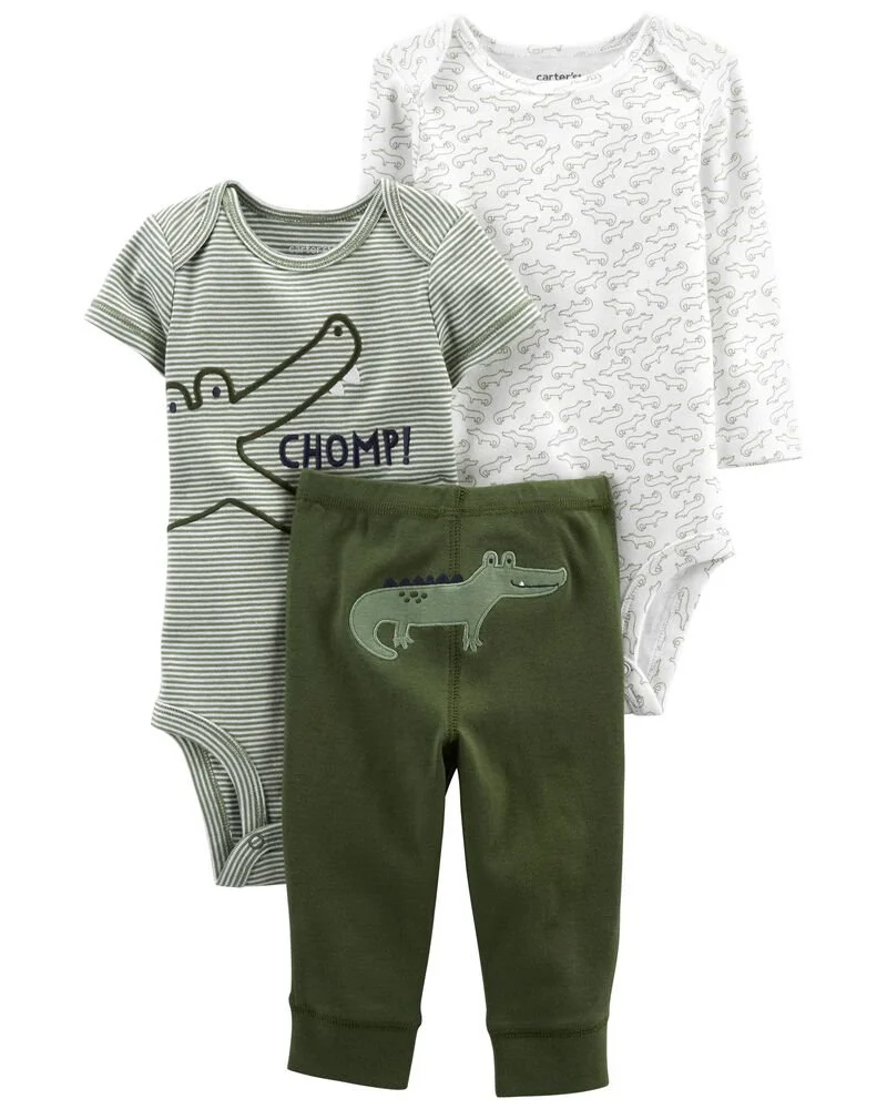 Carter's Set 3 piese Pantaloni si 2 body Aligator foto