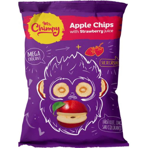 Chips-uri de mere Mr. Chimpy cu suc de capsune (2+ ani), 30 g foto