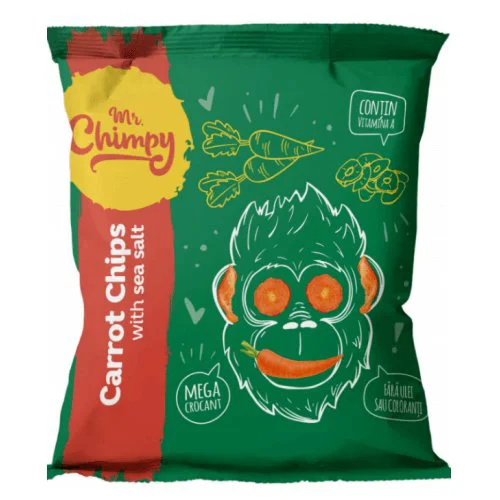 Chips-uri de morcov Mr. Chimpy cu sare de mare (3+ ani), 30 g foto