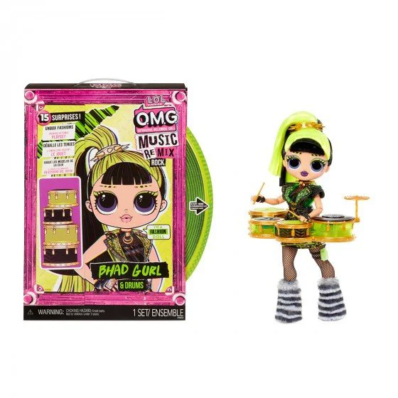 Set papusa L.O.L. Surprise! Seria O.M.G. Remix Rock BHAD GURL cu tobe foto