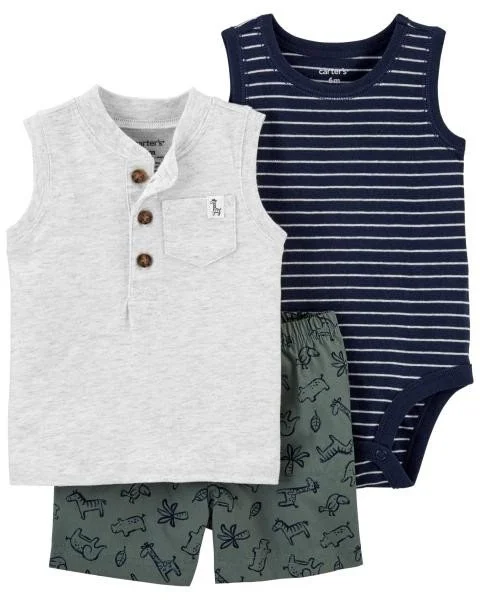 Carter's Set 3 piese Body, maiou si pantaloni scurti Girafa foto