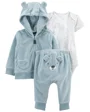 Carter's Set 3 piese Hanorac, body si pantaloni Ursulet albastru foto