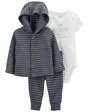 Carter's Set 3 piese Cardigan, body si pantaloni cu dungi foto