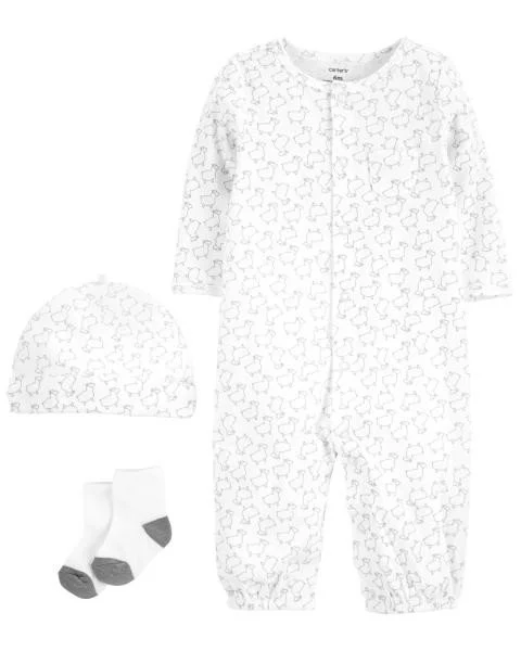 Carter's Set 3 piese Pijama convertibila, caciulita si sosete Oite foto