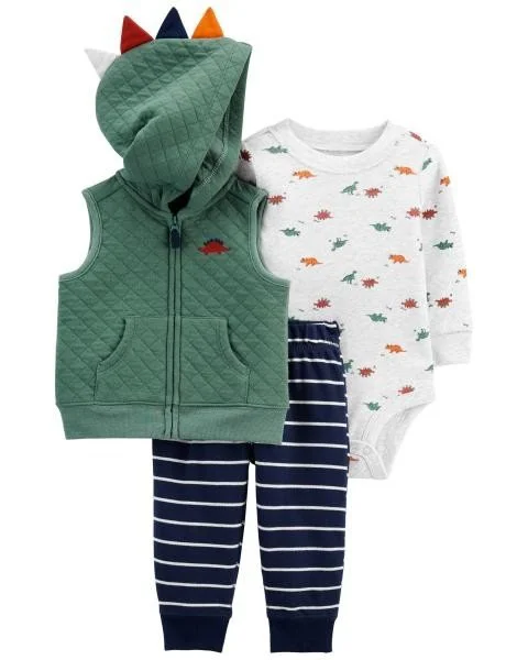 Carter's Set 3 piese Vesta, body si pantaloni Dinozauri foto