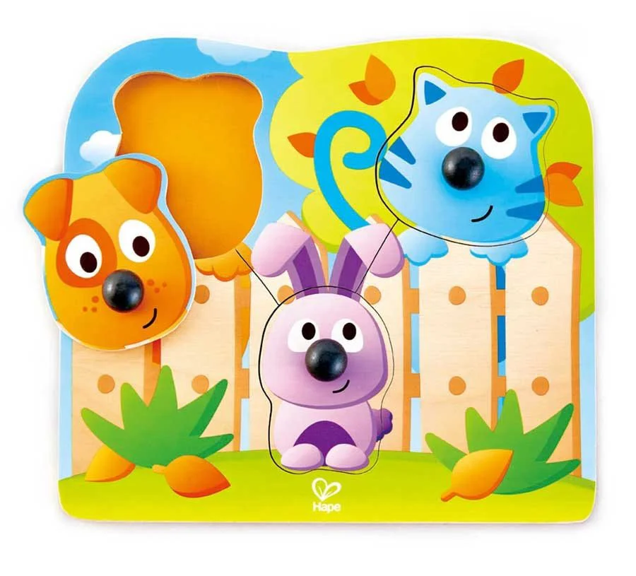 image for Развивающий пазл Hape Домашние животные с большими носами foto