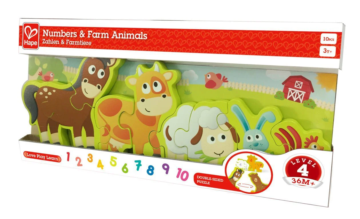 Развивающий пазл Hape Числа и животные