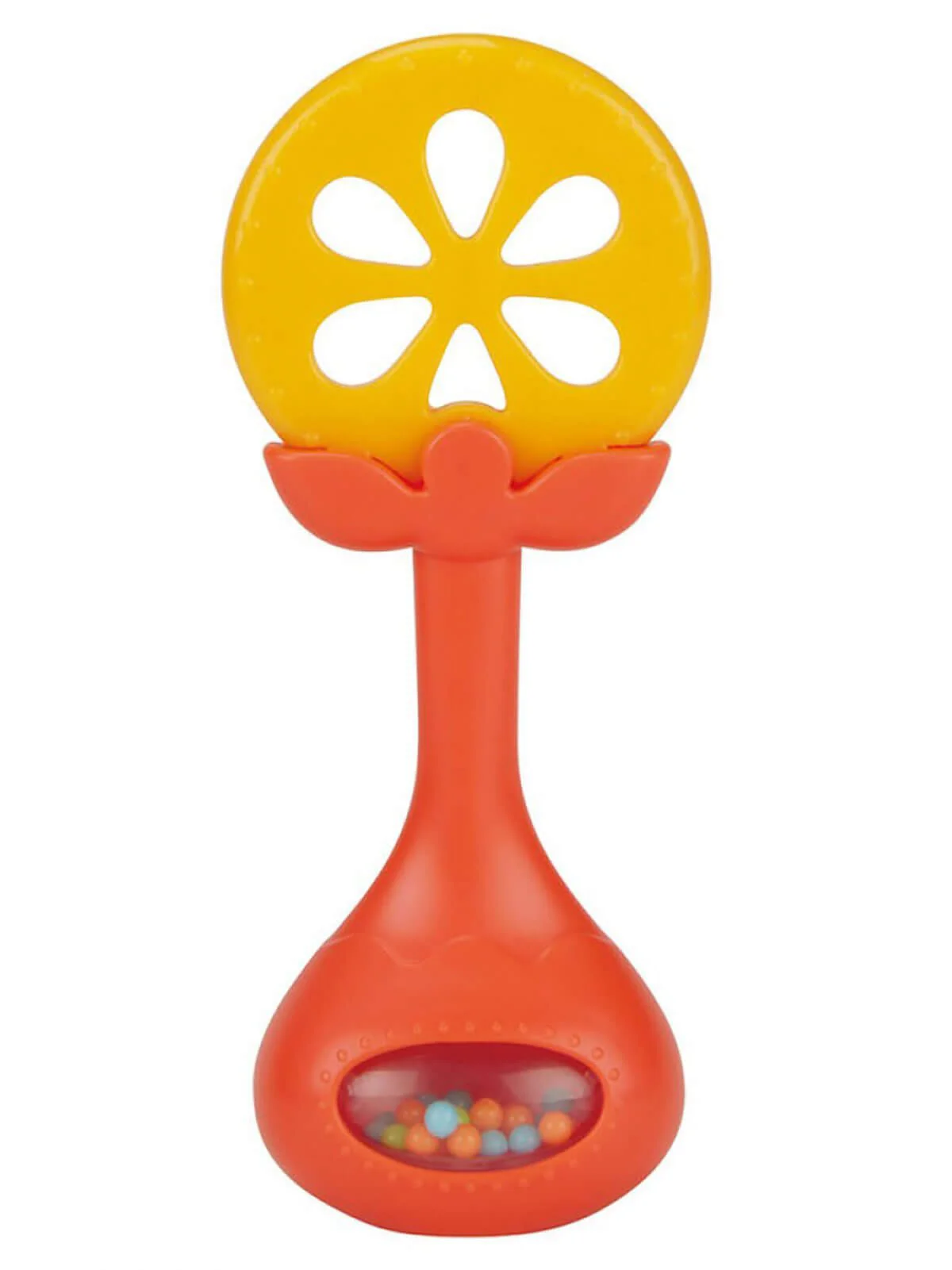 Прорезыватель развивающий с погремушкой BabyOno Juicy Orange