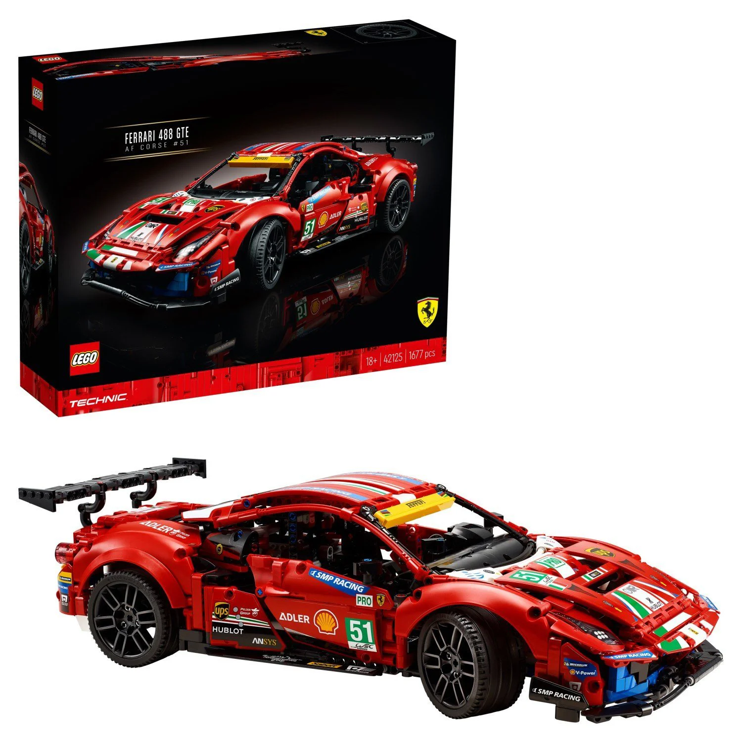 LEGO Technic Ferrari 488 GTE motor V8 foto