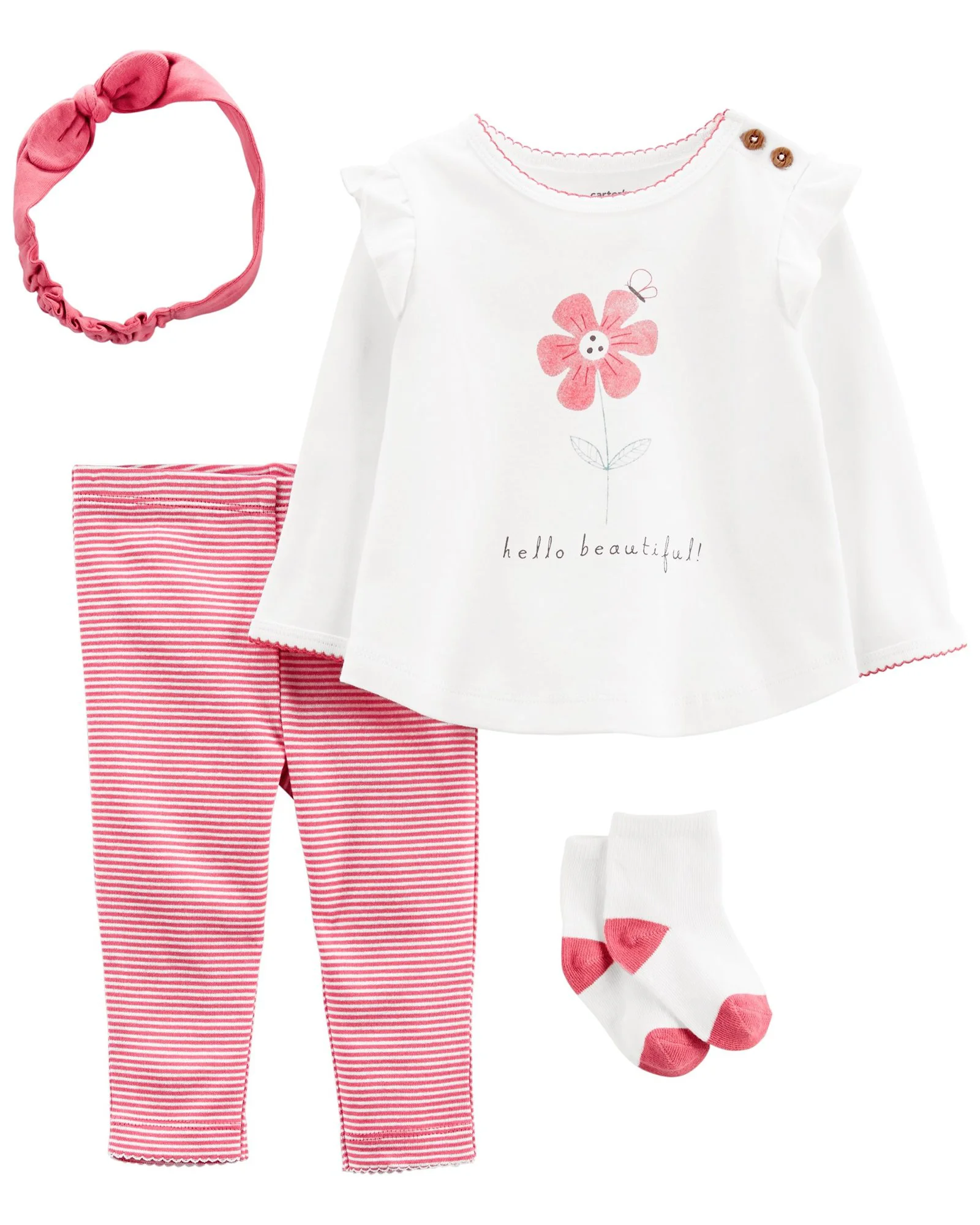 Carter's Set 4 piese - pantaloni, bluza, bentita si sosete foto