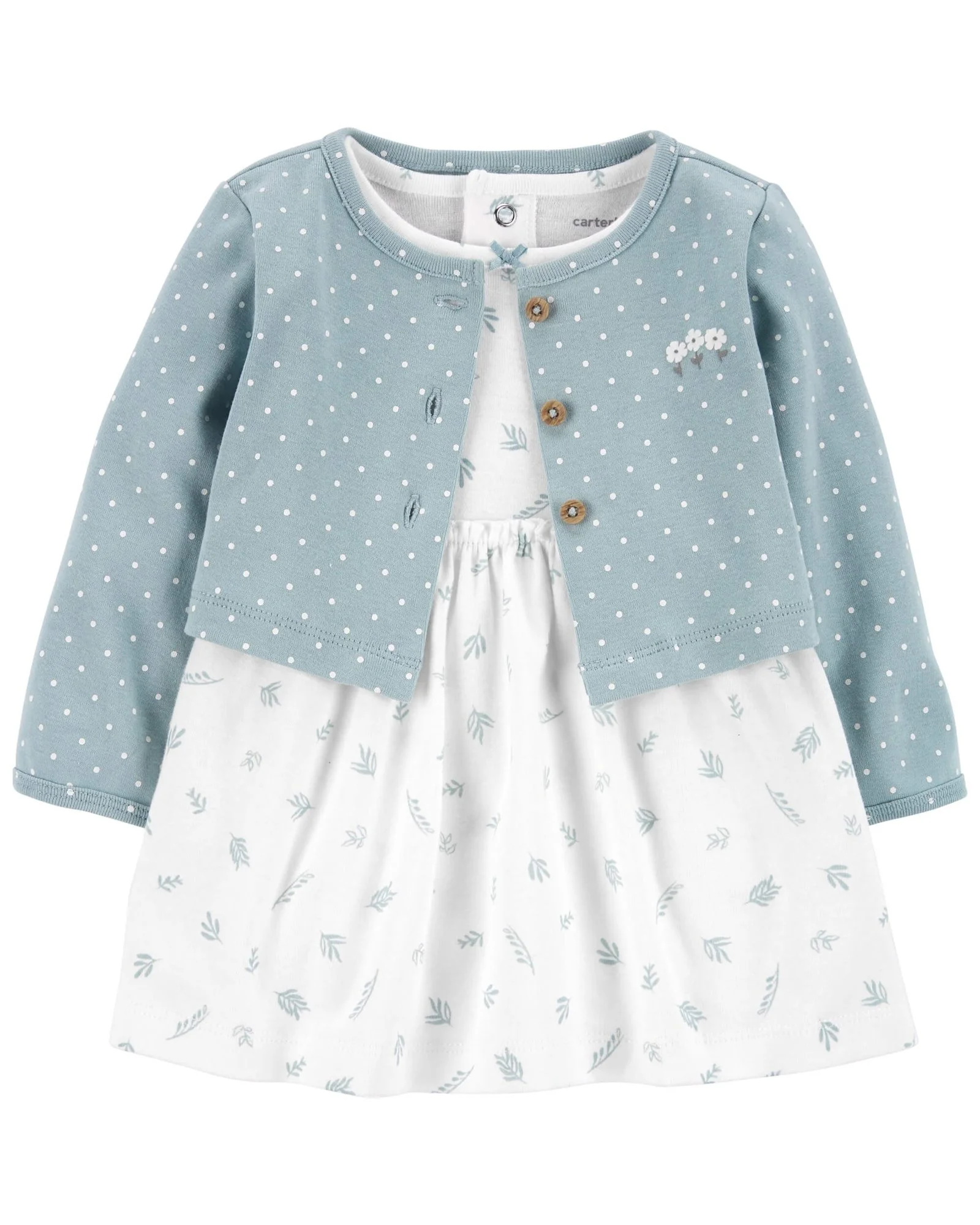 Carter's Set 2 piese Rochita si cardigan Flori foto