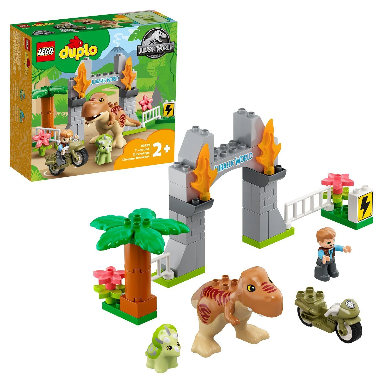 LEGO Duplo Jurassic World T. rex and Triceratops Dinosaur Breakout foto