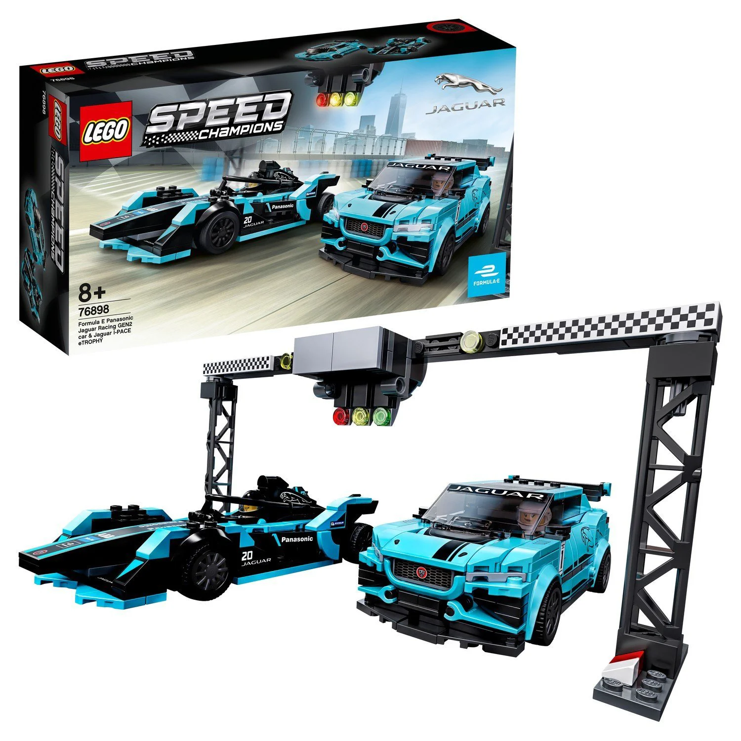 image for LEGO Speed Champions Formula E Panasonic Jaguar Racing GEN2 car & Jaguar I-PACE eTROPHY foto
