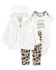 Carter's Set 3 piese Animal Print - hanorac, pantaloni si body foto