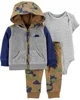 Carter's Set 3 piese bebe hanorac, pantaloni si body cu dungi foto