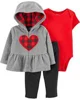 Carter's Set 3 piese Hanorac cu Inima, pantaloni si body foto