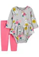 Carter's Set 2 piese Pantaloni si body Flori foto