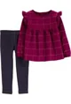 Carter's Set 2 piese bebe Top cu volanase si pantaloni foto