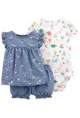 Carter's Set 3 piese Tricou, body si pantaloni scurti Iepuras foto