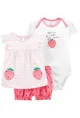 Carter's Set 3 piese Tricou, body si pantaloni scurti Capsuni foto