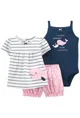 Carter's Set 3 piese Tricou, body si pantaloni scurti Balena foto