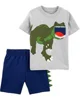Carter's Set 2 piese Dinozaur - tricou si pantaloni scurti foto
