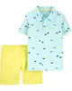 Carter's Set 2 piese Pestisori - tricou polo si pantaloni scurti foto