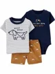 Carter's Set 3 piese Tricou, body si pantaloni scurti Catel foto