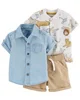 Carter's Set 3 piese Tricou, camasa si pantaloni scurti foto