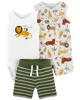 Carter's Set 3 piese Body, pantaloni scurti si salopeta Leu foto