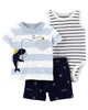 Carter's Set 3 piese Body, tricou si pantaloni scurti Balena foto