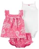 Carter's Set 3 piese Body, tricou si pantaloni scurti cu volanase