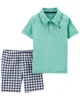 Carter's Set 2 piese Tricou si pantaloni scurti in carouri foto