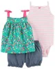 Carter's Set 3 piese Top, body si pantaloni Flori foto