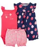 Carter's Set 3 piese Body, pantaloni scurti si salopeta Capsuni foto