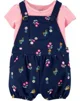 Carter's Set 2 piese Flori - tricou si salopeta foto