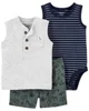 Carter's Set 3 piese Body, maiou si pantaloni scurti Girafa foto