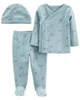 Carter's Set 3 piese Dinozauri - pantaloni, bluza si caciulita