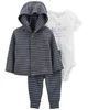 Carter's Set 3 piese Cardigan, body si pantaloni cu dungi foto