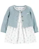 Carter's Set 2 piese Rochita si cardigan Flori foto