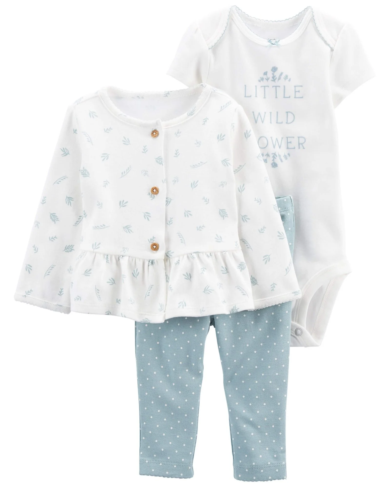 Carter's Set 3 piese Cardigan, pantaloni si body Flori foto
