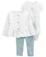 Carter's Set 3 piese Cardigan, pantaloni si body Flori foto