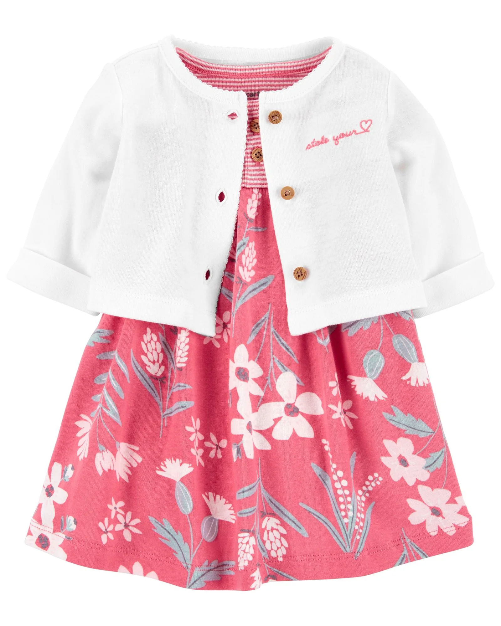 Carter's Set 2 piese Rochita si cardigan Flori foto