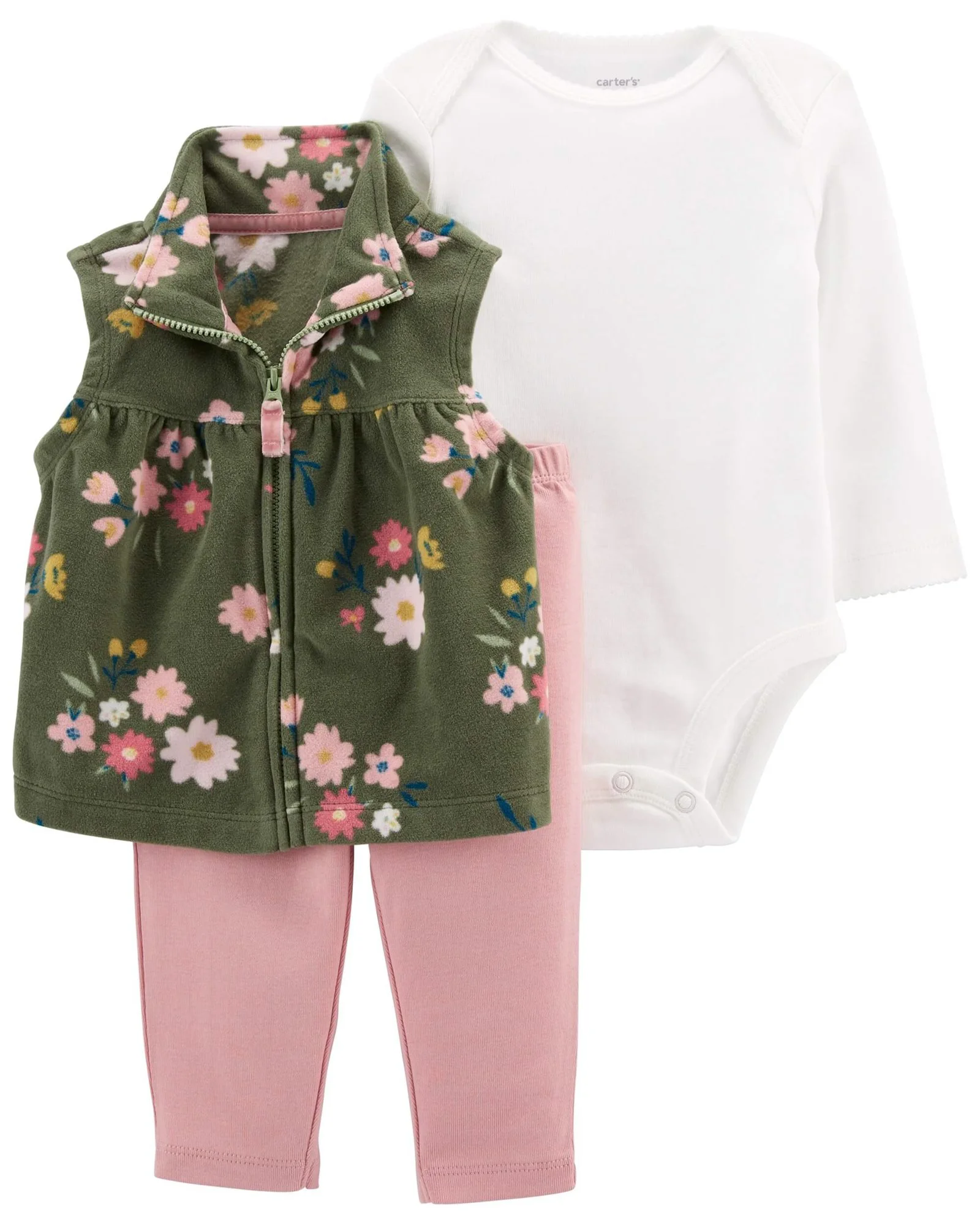 Carter's Set 3 piese Vesta, body si pantaloni Flori foto