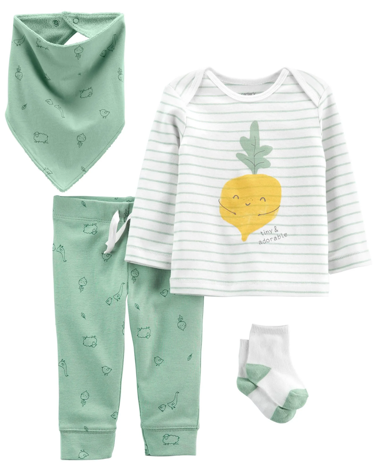 Carter's Set 4 piese Pantaloni, bluza, bavetica si sosete Legume foto