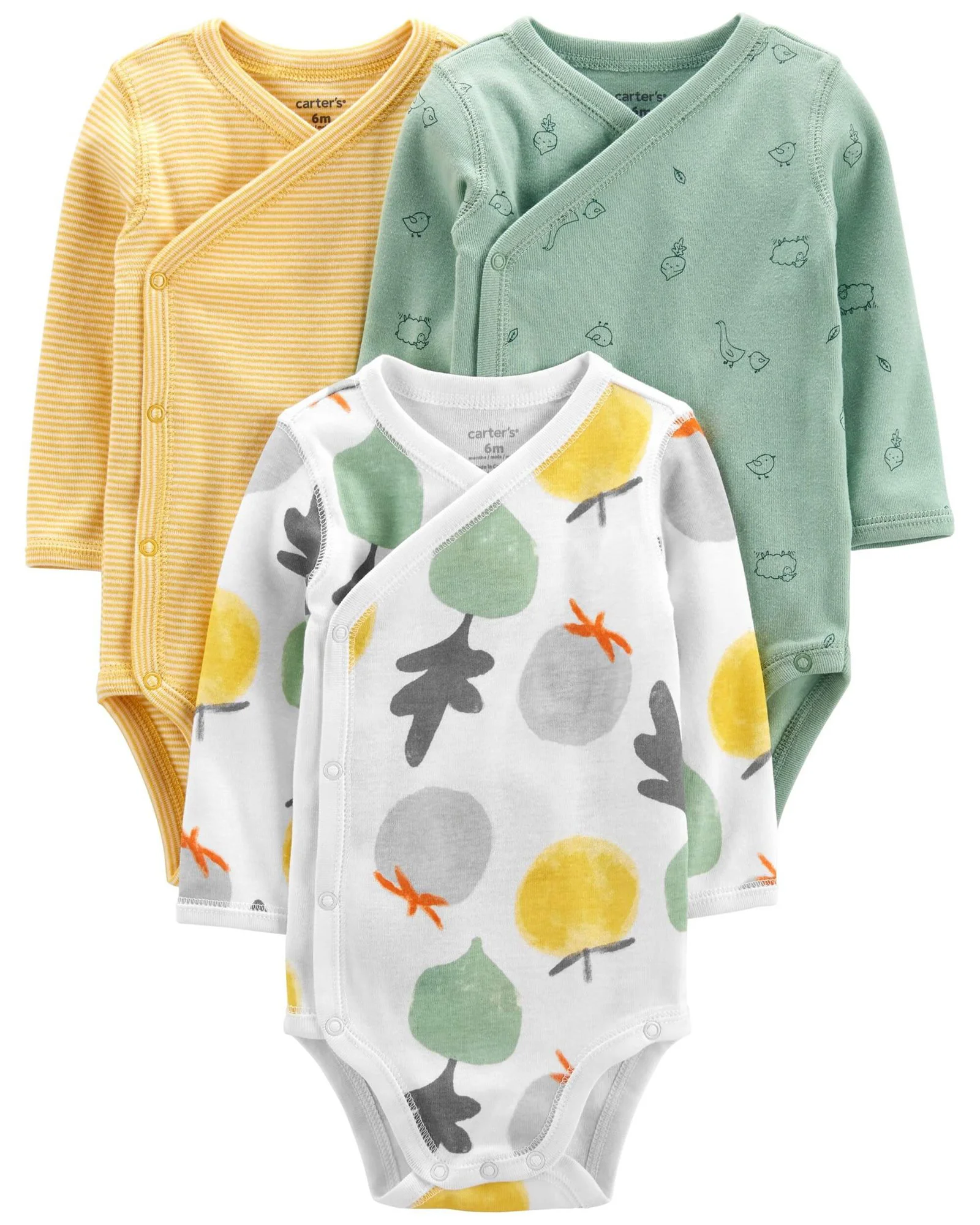 Carter's Set 3 piese body bebe cu capse laterale Legume foto