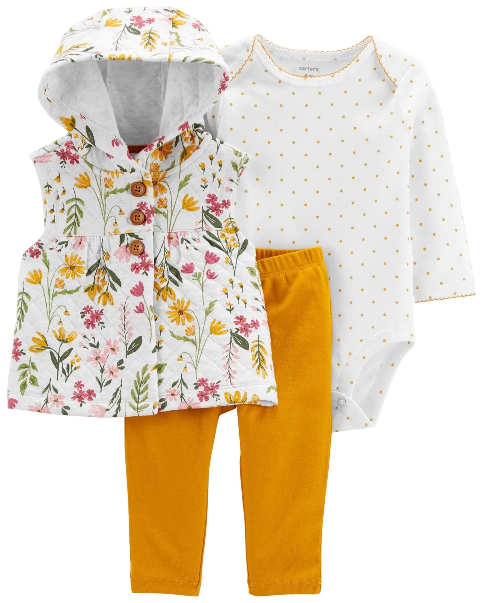 Carter's Set 3 piese Vesta, body si pantaloni Flori foto